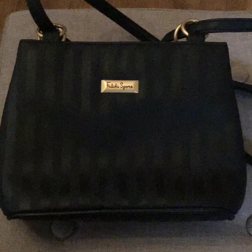Carlos Falchi Black Crossbody Bag Falchi Sport. NWOT. 8”x 6” x 2.5”. 3 sections.